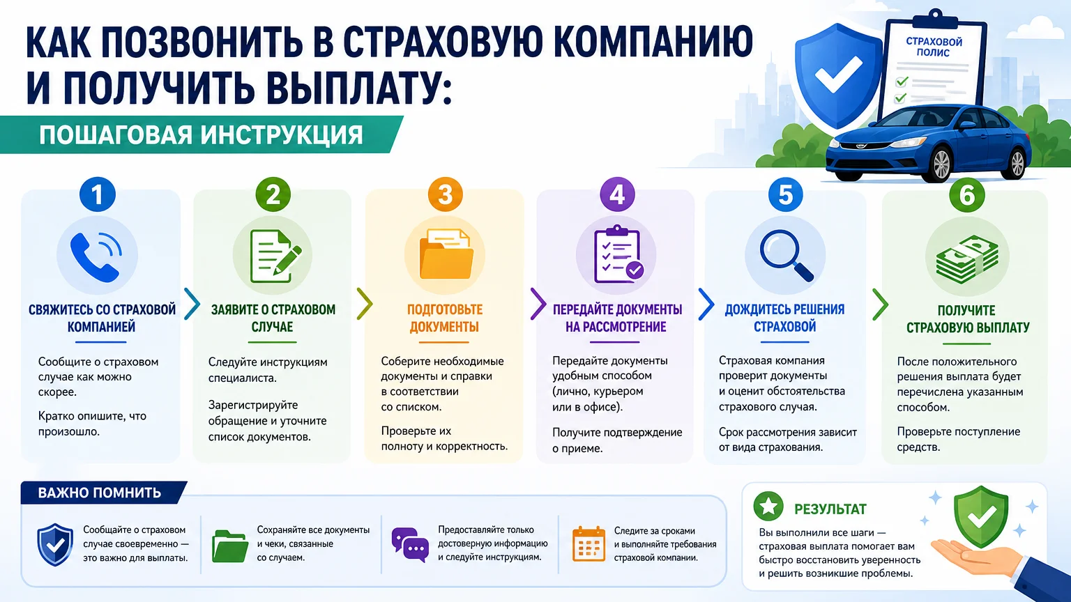 Как позвонить в страховую компанию и получить выплату: пошаговая инструкция