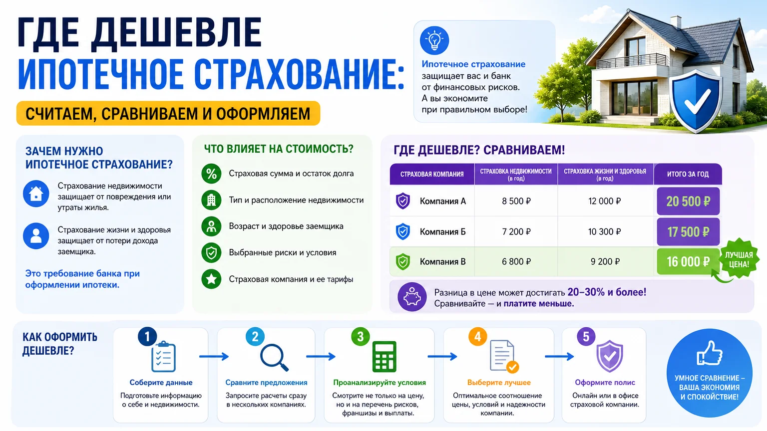 Где дешевле ипотечное страхование: считаем, сравниваем и оформляем