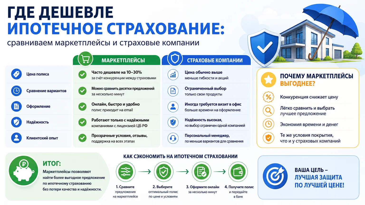 Где дешевле ипотечное страхование: сравниваем маркетплейсы и страховые компании