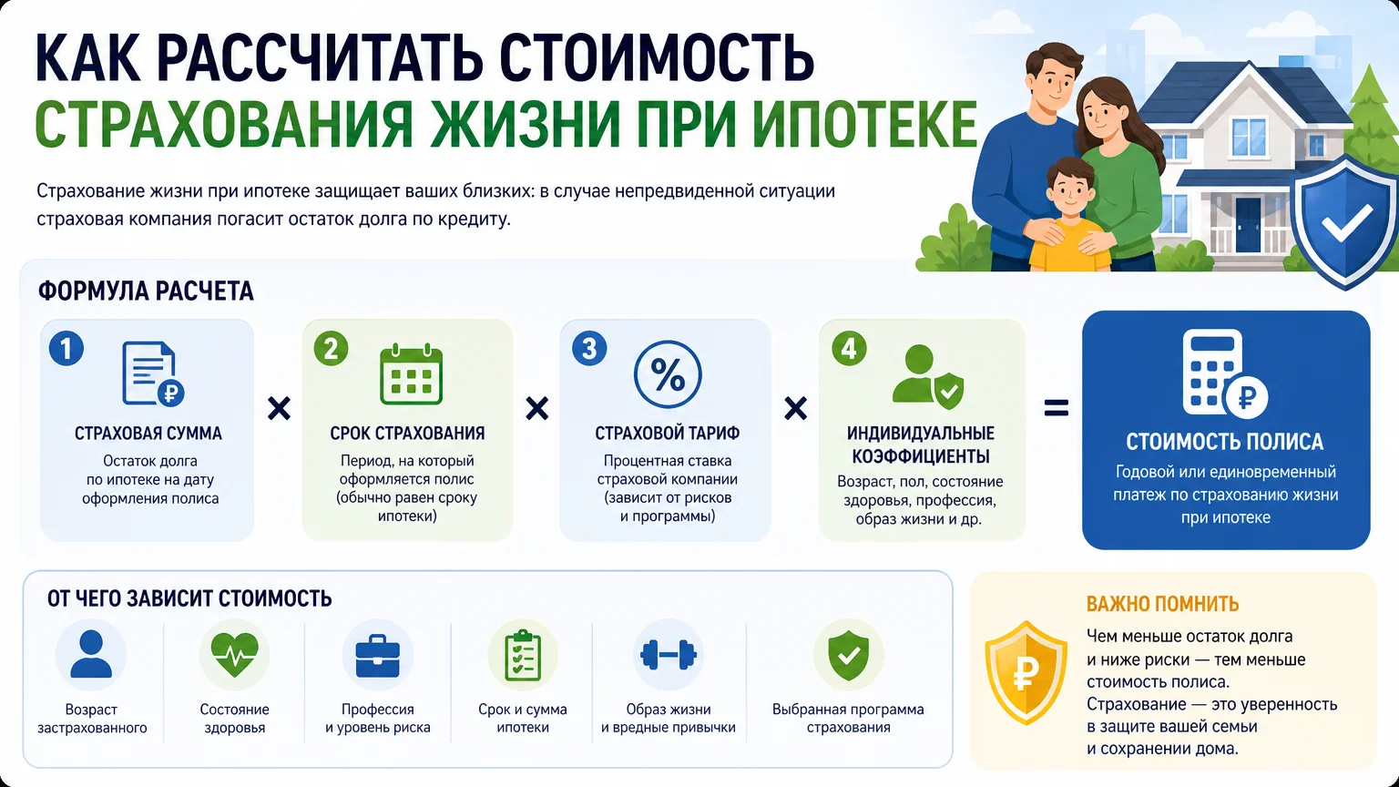 Как рассчитать стоимость страхования жизни при ипотеке