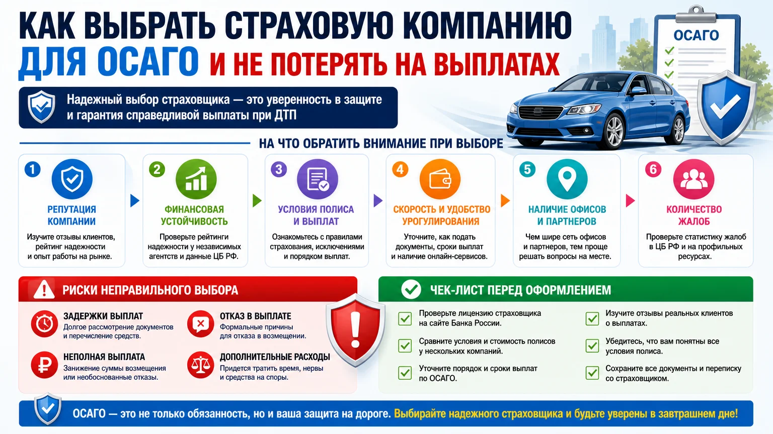 Как выбрать страховую компанию для ОСАГО и не потерять на выплатах