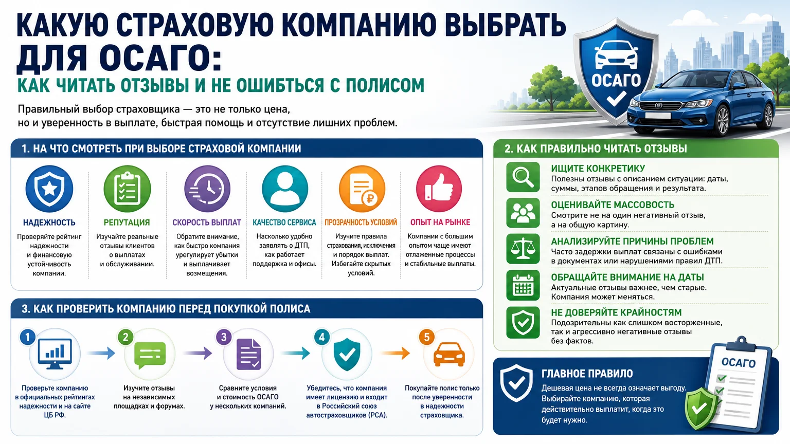 Какую страховую компанию выбрать для ОСАГО: как читать отзывы и не ошибиться с полисом
