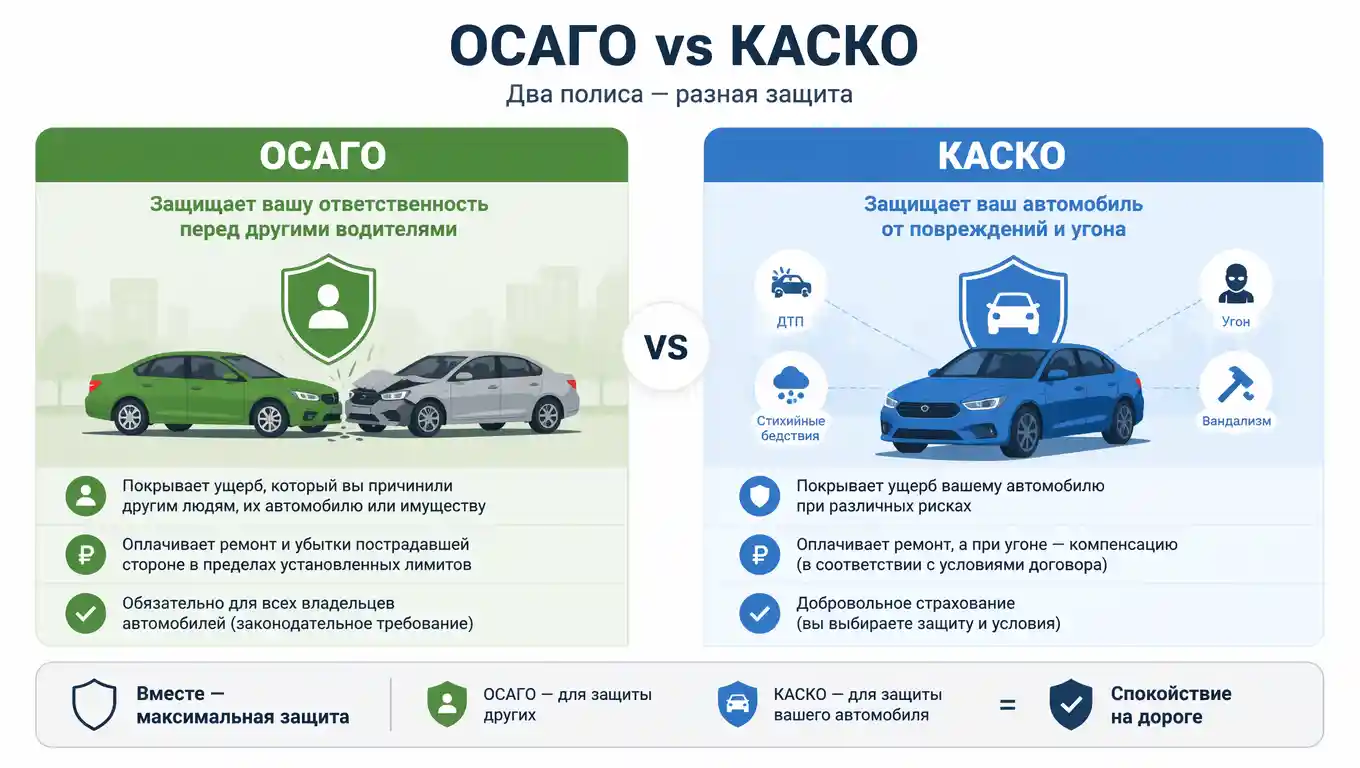 Чем отличается КАСКО от ОСАГО? Полный ликбез для новичков