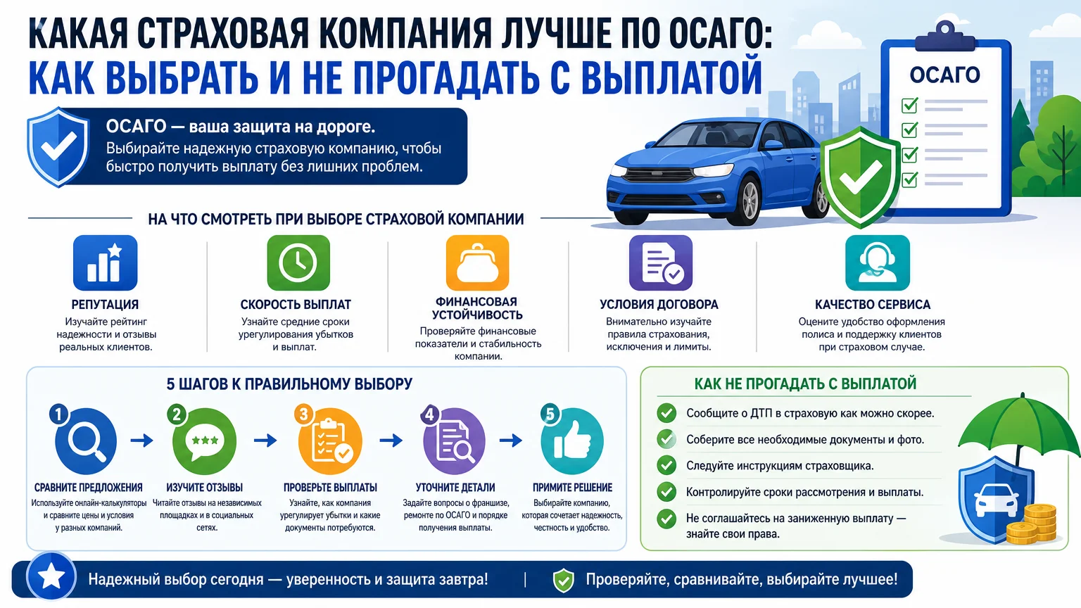 Какая страховая компания лучше по ОСАГО: как выбрать и не прогадать с выплатой