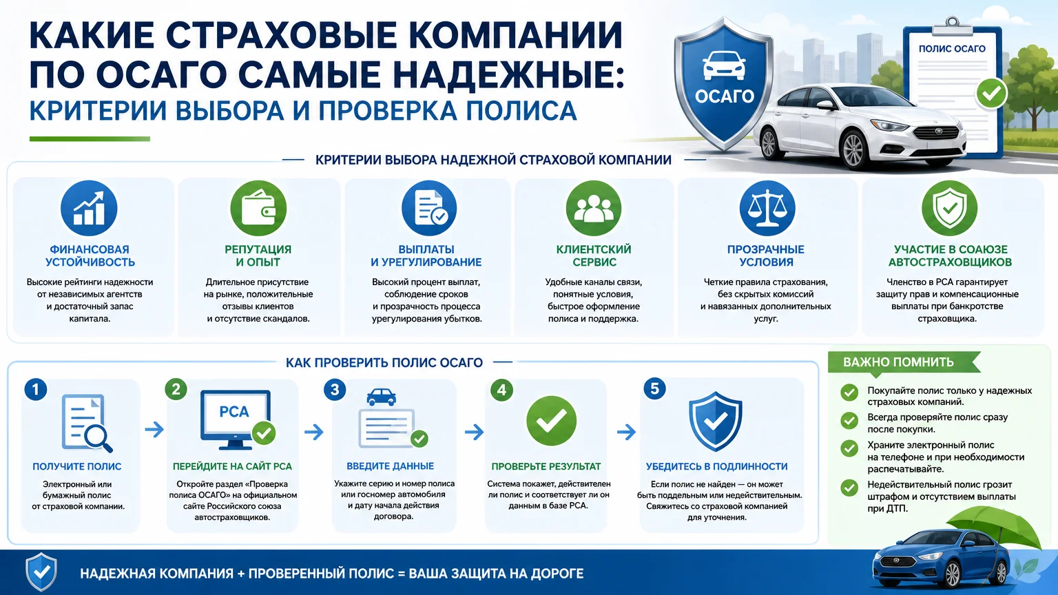 Какие страховые компании по ОСАГО самые надежные: критерии выбора и проверка полиса