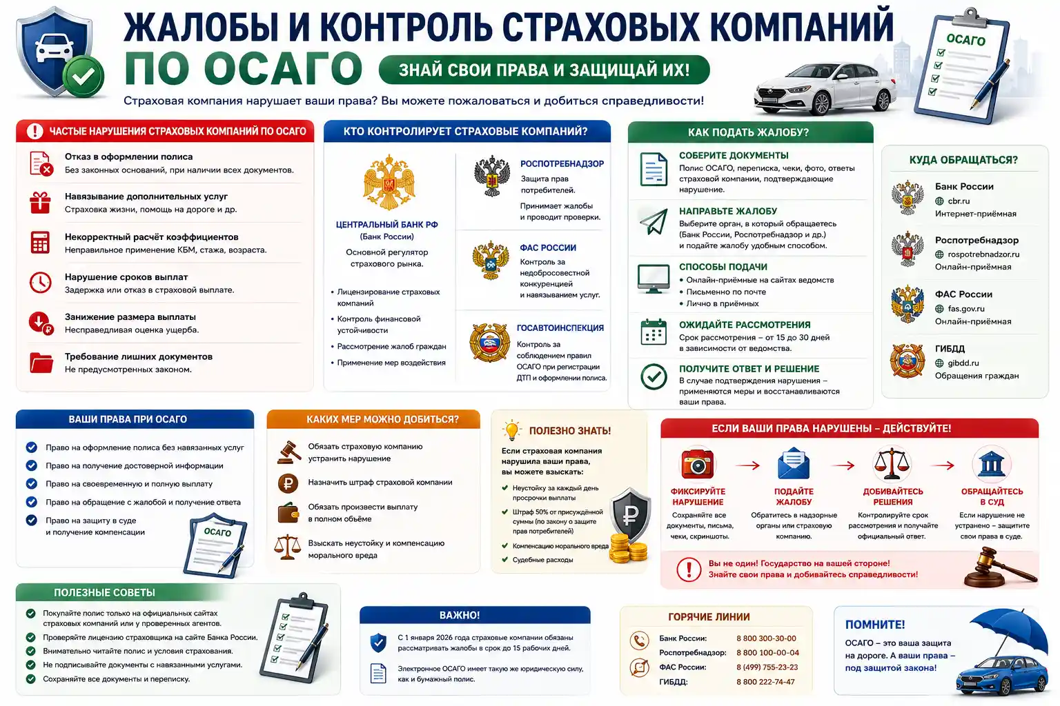 Жалобы и контроль страховых компаний по ОСАГО в 2026 году