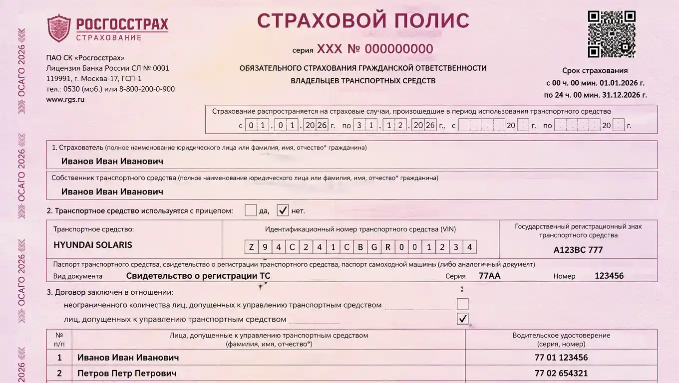 Полис ОСАГО в 2026 году: что это, как работает и почему без него нельзя выезжать на дорогу