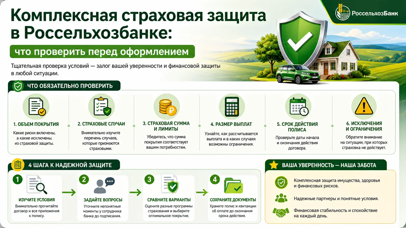 Комплексная страховая защита в Россельхозбанке: что проверить перед оформлением