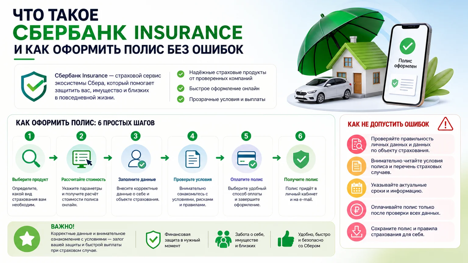 Что такое Сбербанк Insurance и как оформить полис без ошибок