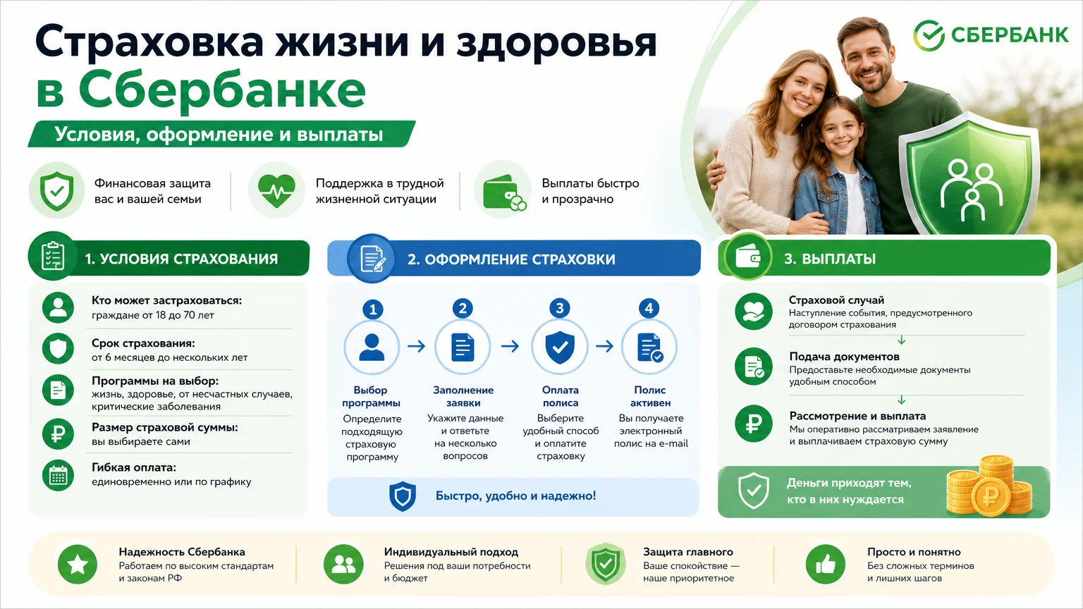 Страховка жизни и здоровья в Сбербанке: условия, оформление и выплаты