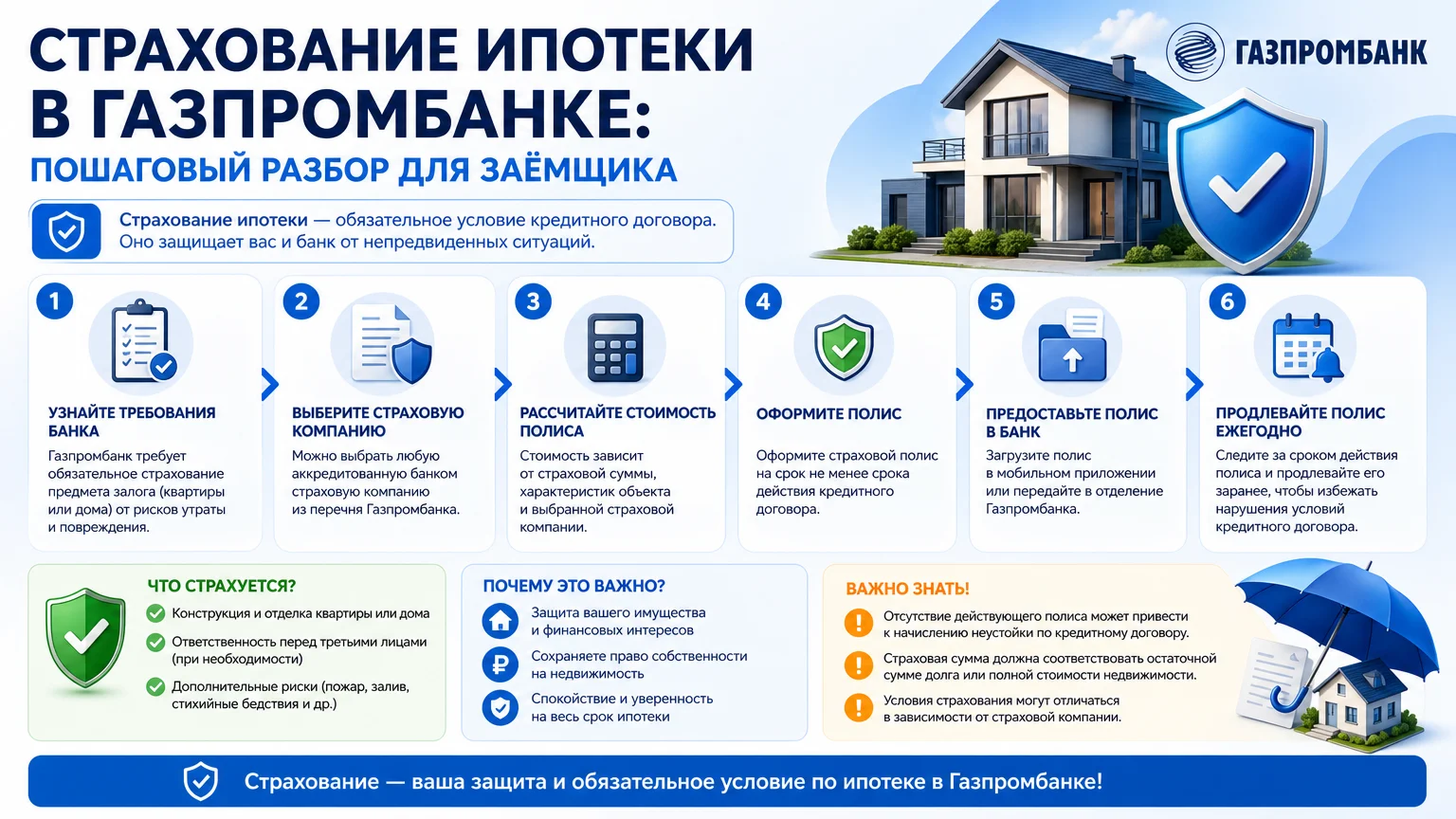 Страхование ипотеки в Газпромбанке: пошаговый разбор для заёмщика