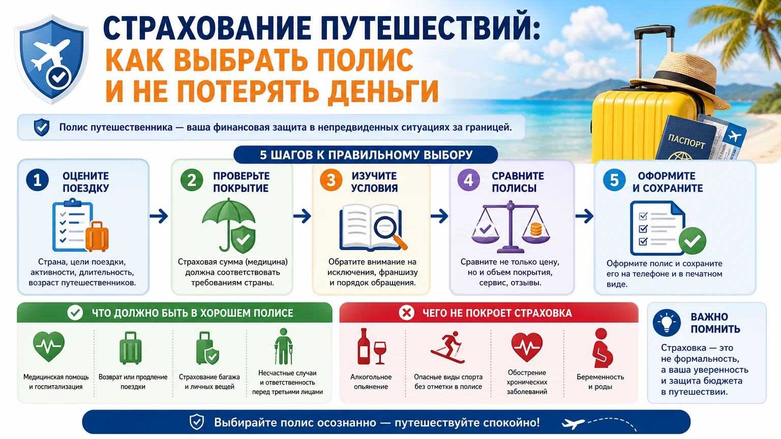 Страхование путешествий: как выбрать полис и не потерять деньги