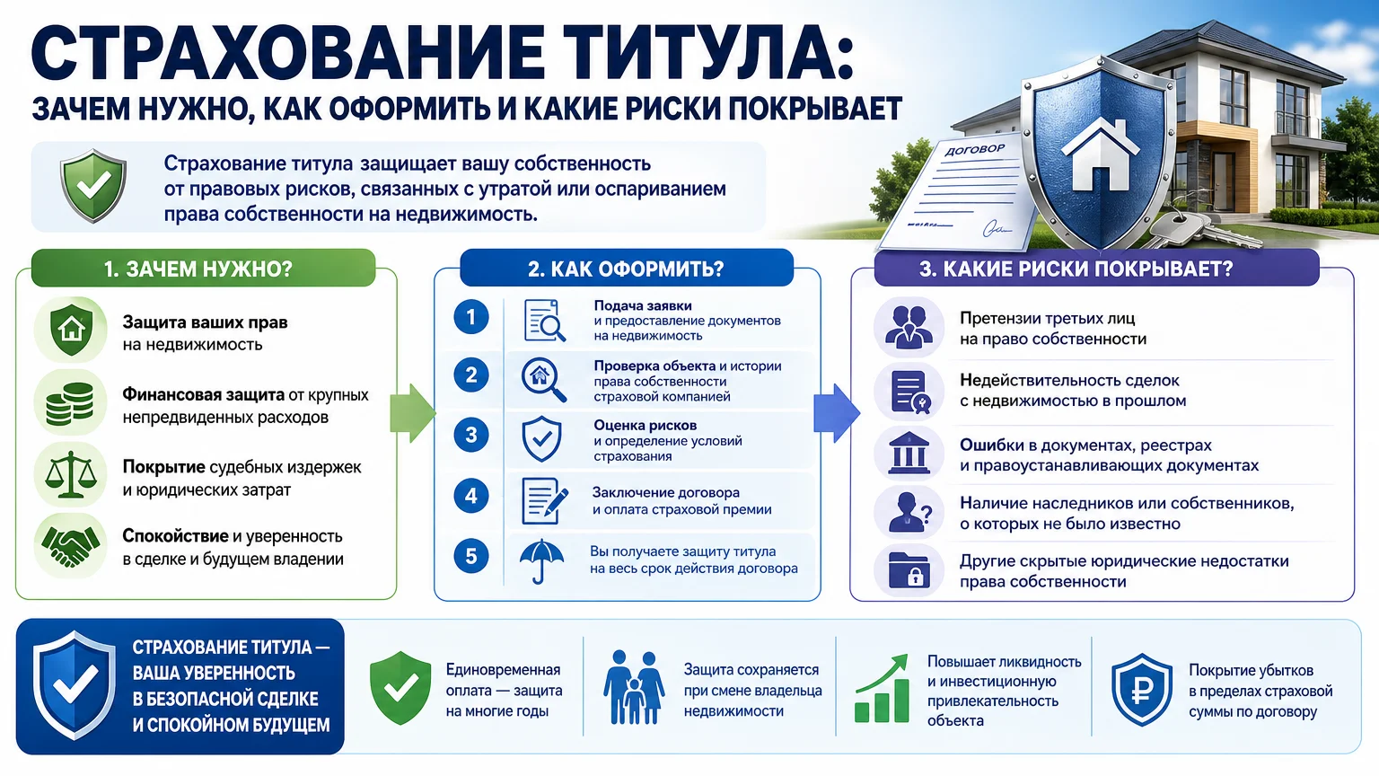 Страхование титула: зачем нужно, как оформить и какие риски покрывает