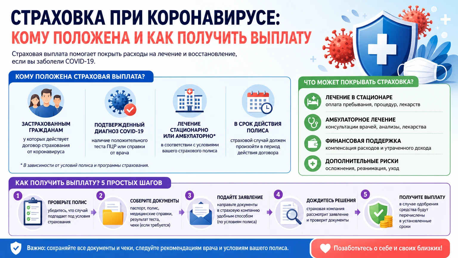 Страховка при коронавирусе: кому положена и как получить выплату