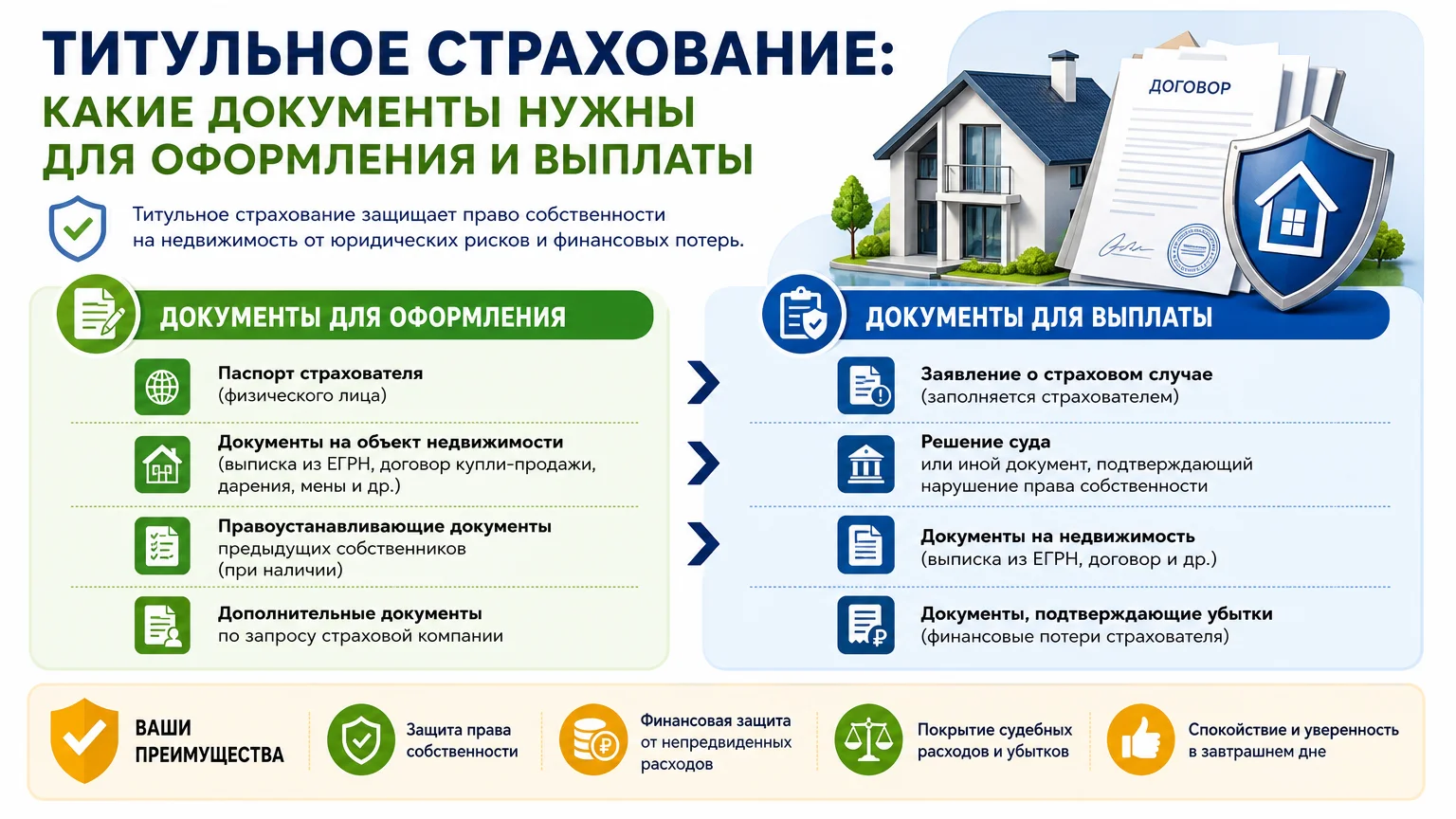 Титульное страхование: какие документы нужны для оформления и выплаты