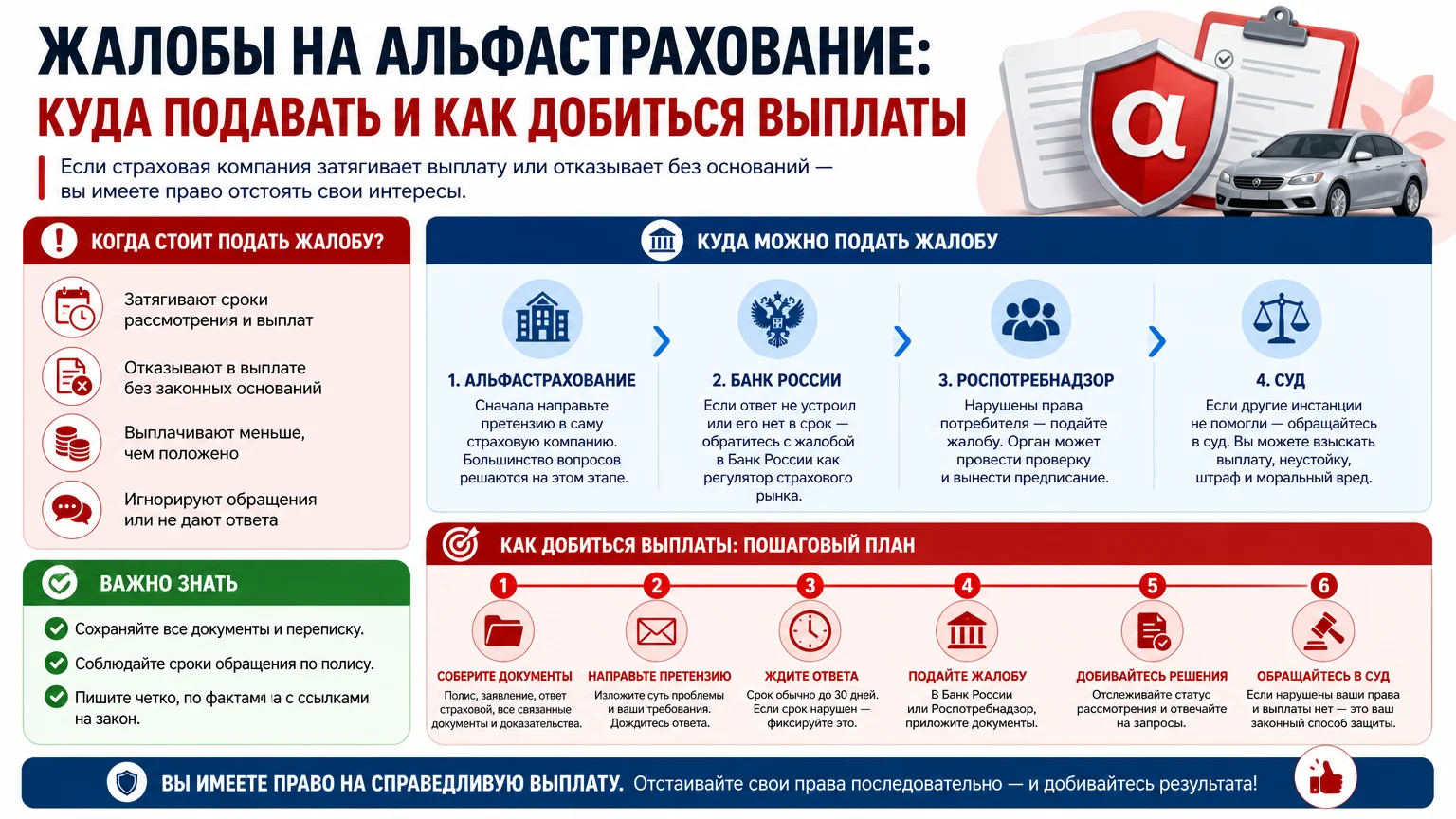 Жалобы на АльфаСтрахование: куда подавать и как добиться выплаты
